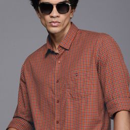 Louis Philippe Sport Slim Fit Checked Pure Cotton Casual Shirt-image-93