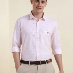 Allen Solly Pink Cotton Slim Fit Printed Shirt-image-39