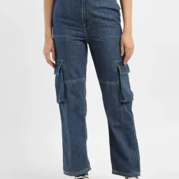 Levi's Indigo Blue Cotton Regular Fit Jeans-picture-43