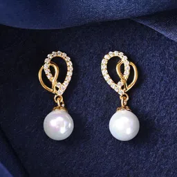 Clara 925 Sterling Silver Gold-Plated Pearl Beaded Contemporary Drop Earrings-picture-19