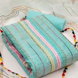 HERE&NOW Embroidered Gotta Patti Unstitched Dress Material-image-74