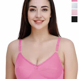 College Girl Pack Of 4 Full Coverage Non Padded Cotton Bra-picture-57