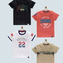 Codez Kids Multicolor Printed T-Shirt (Pack Of 4)-36