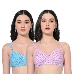 FIMS Blue & Pink Printed Bras - Pack Of 2-picture-19