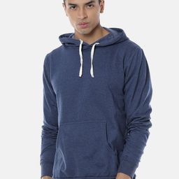 Campus Sutra Men Blue Solid Hooded Sweatshirt-image-77