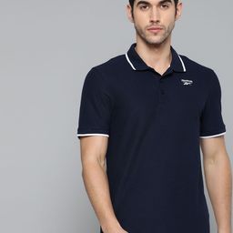 Reebok Men Navy Blue Training Essentials Solid Training Polo T-Shirt-image-50