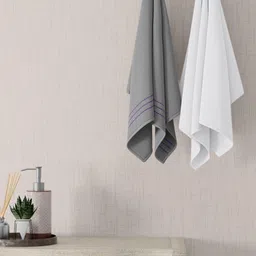 home expressions Grey & White 2 Pieces Cotton 380 GSM Towel Sets-picture-28