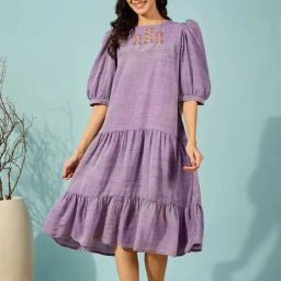 The Kaftan Company Purple Solid Dress-image-50