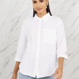 Styli White Self Pattern Shirt-picture-2