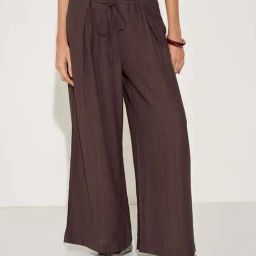 Honey By Pantaloons Brown Stone Flared Fit Trousers-picture-29