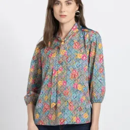 SHAYE Multicolor Floral Print Top-image-27