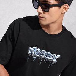 WROGN Pure Cotton Typography Printed Oversized T-shirt-picture-43