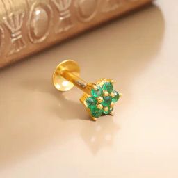 Malabar Gold and Diamonds 22k Gold Floral Nosepin for Women-picture-35