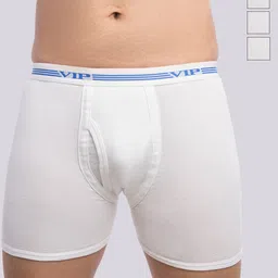 VIP Pack Of 4 Snug Fit Pure Cotton Trunks VP-MI-TR-WHITE-10P-PO4-80-54