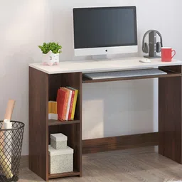 bluewud Brown Mallium Study & Computer Table With Keyboard Tray-49