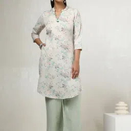 Soch Beige Cotton Regular Fit Floral Print Kurtas-image-97