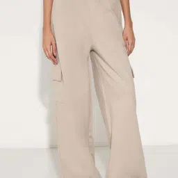 People By Pantaloons Beige Regular Fit Trousers-picture-34