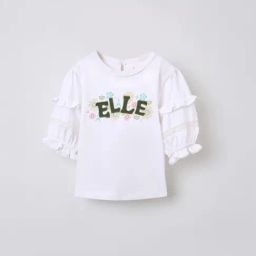 Elle Girls White Cotton Printed Top-image-42