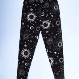 Kiddopanti Girls Black Astro Magic Printed Leggings-picture-24
