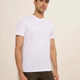 WES Casuals by Westside White Slim-Fit Cotton T-Shirt-picture-15