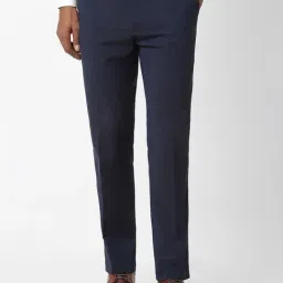 Peter England Navy Slim Fit Trousers-picture-37