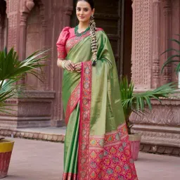 Elora Green Zari Saree-image-13