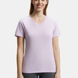 Jockey AW89 Women's Super Combed Cotton Rich Fabric Relaxed Fit V-Neck Half Sleeve T-Shirt-picture-26