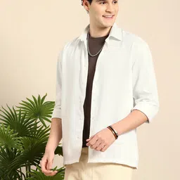 Mast & Harbour Self Checked Relaxed Fit Casual Shirt-picture-3