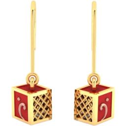 P.C. Chandra Jewellers 22KT Yellow Gold Made of Cubical With Tinge of Reddish Tint Earrings-image-2