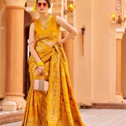 Elora Orange Woven Saree-picture-25