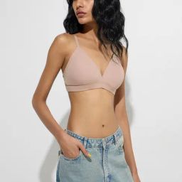 Superstar by Westside Beige Waffle-Textured Padded Cotton-Blend Bra-picture-23