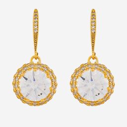 Kushal's Fashion Jewellery Gold-Plated Contemporary Zircon Studded Drop Earrings-picture-9