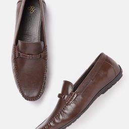 House of Pataudi Men Coffee Brown Handcrafted Leather Loafers-image-80