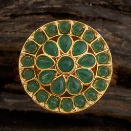 Kushal's Fashion Jewellery Gold-Plated Stones Studded Antique Finger Ring-picture-15