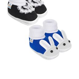 NESKA MODA 3 To 12 Months Infants 2 Pair Combo Soft Cotton Butterfly Frill Booties-6