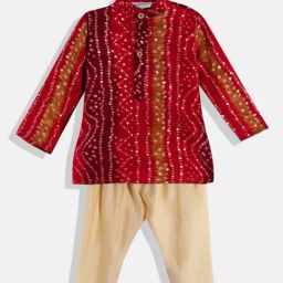 READIPRINT FASHIONS Kids Multicolor Printed Full Sleeves Kurta with Pyjamas-image-30