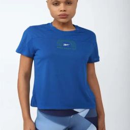 Reebok Blue Graphic Print Sports T-Shirt-image-25