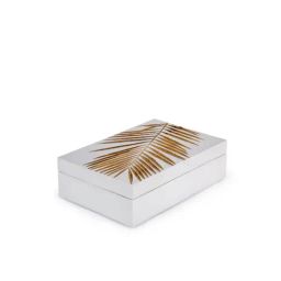 Home4U Gold & White Wood Small Zeus Handcarved Box-image-42