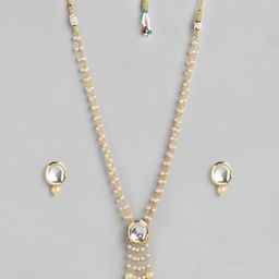 Anouk White Layered Kundan Pendent Necklace Set-31