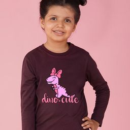 NUSYL Girls Graphic Printed Round Neck Cotton T-shirt-picture-12