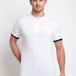 Rodamo Men White Solid Slim Fit Mandarin Collar T-shirt-image-66