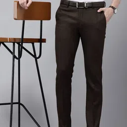 Arrow Men Textured Tailored Fit Formal Trousers-picture-11