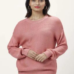 Honey by Pantaloons Pink Self Pattern Sweater-image-83