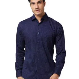 Park Avenue Navy Slim Fit Printed Shirt-image-95