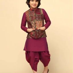 KISAH Kids Multicolor Printed Full Sleeves Kurta Set-image-39
