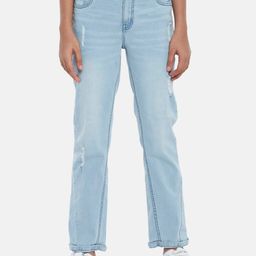 Coolsters by Pantaloons Girls Blue Low Distress Light Fade Jeans-picture-25