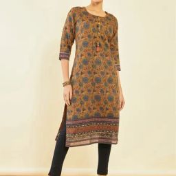 Soch Brown Printed Straight Kurta-image-23