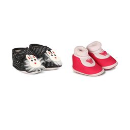 Dhairya Collection Unisex Kids Pack of 2 Bindi Velcro Gudda Cotton Booties-41