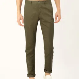 Flying Machine Men Olive Green Slim Fit Trousers-picture-46