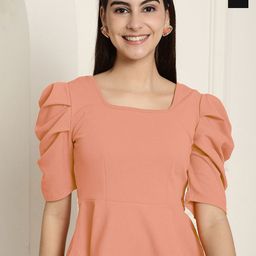 Tromko Women Pack Of 2 Puff Sleeve Peplum Top-image-78